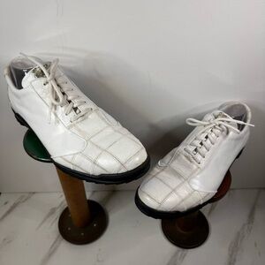 LA SCARPA Zeus II Ostrich & Leather Patchwork Street Sneakers WHITE / SIZE 13